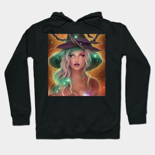 Women Wicca Art Witchy Artwork Beautiful Witch Girl Hoodie